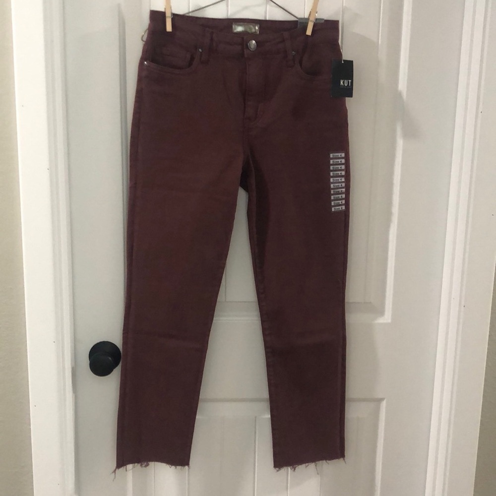 KUT From The Kloth High Rise Reese Fab Ab Ankle Straight Leg Jeans Sz 4 NWT